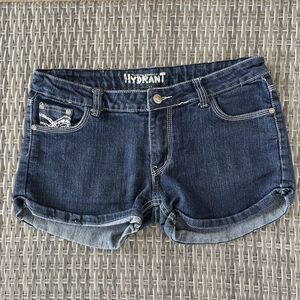 Hydrant Premium Junior Embroidered Denim Jean Shorts Summer Beach Size 13